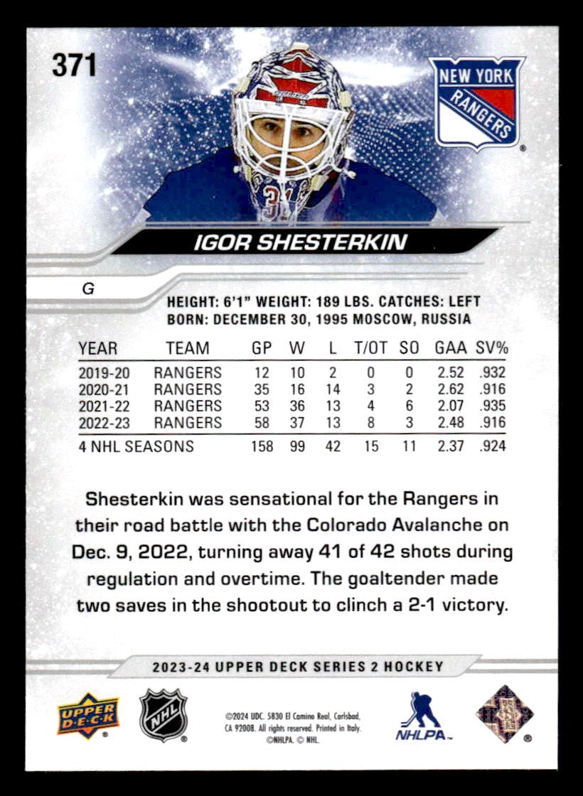 2023-24 Upper Deck #371 Igor Shesterkin