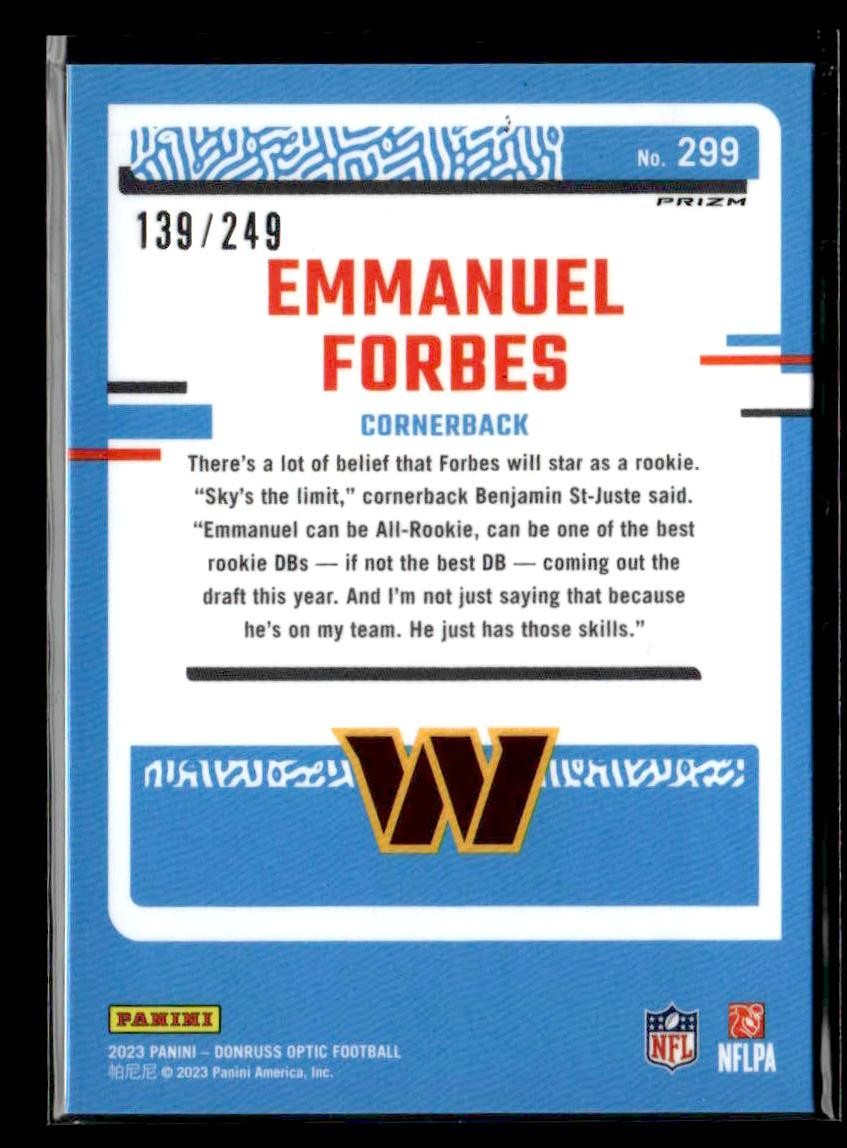 2023 Donruss Optic #299 Emmanuel Forbes Orange #/249