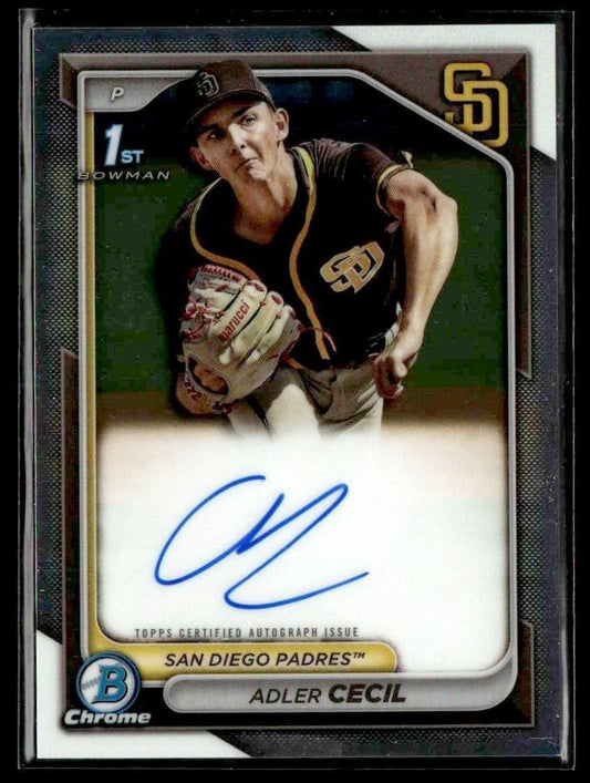 2024 Bowman Chrome #CPA-CA Adler Cecil Prospects Autographs