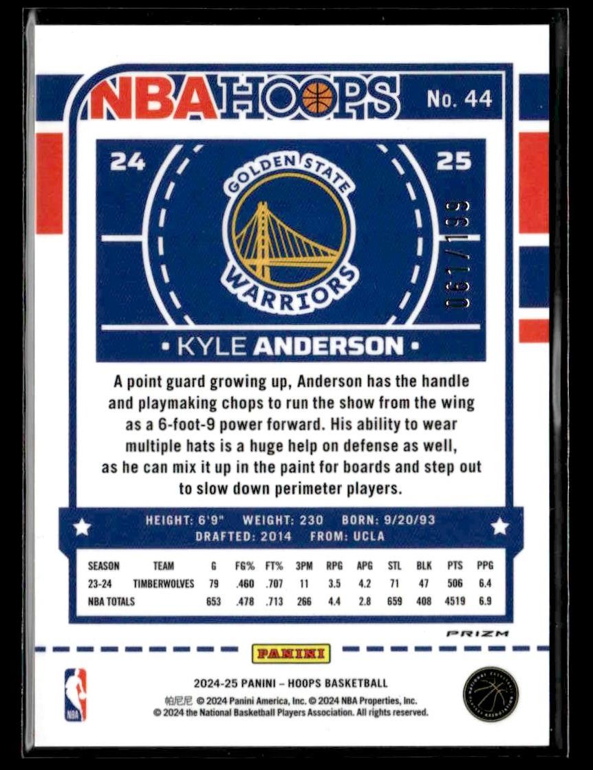 2024-25 Hoops #44 Kyle Anderson Premium Prizms Orange #/199