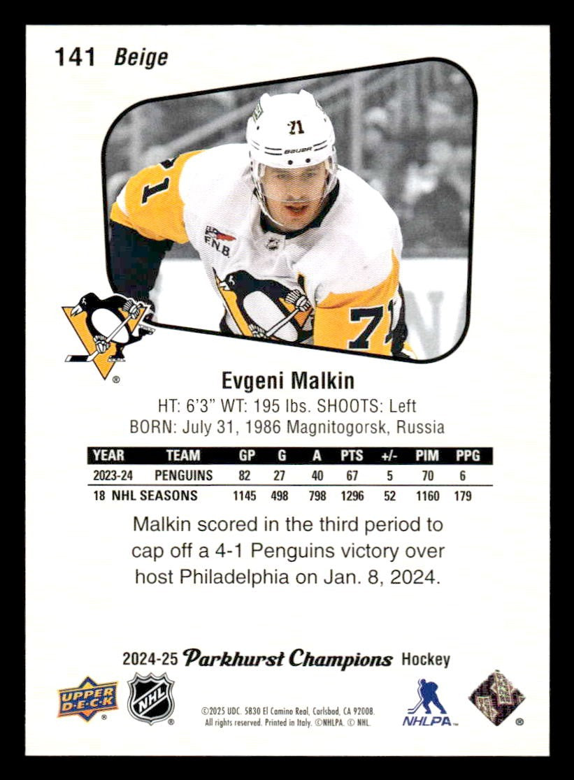 2024-25 Parkhurst Champions #141 Evgeni Malkin
