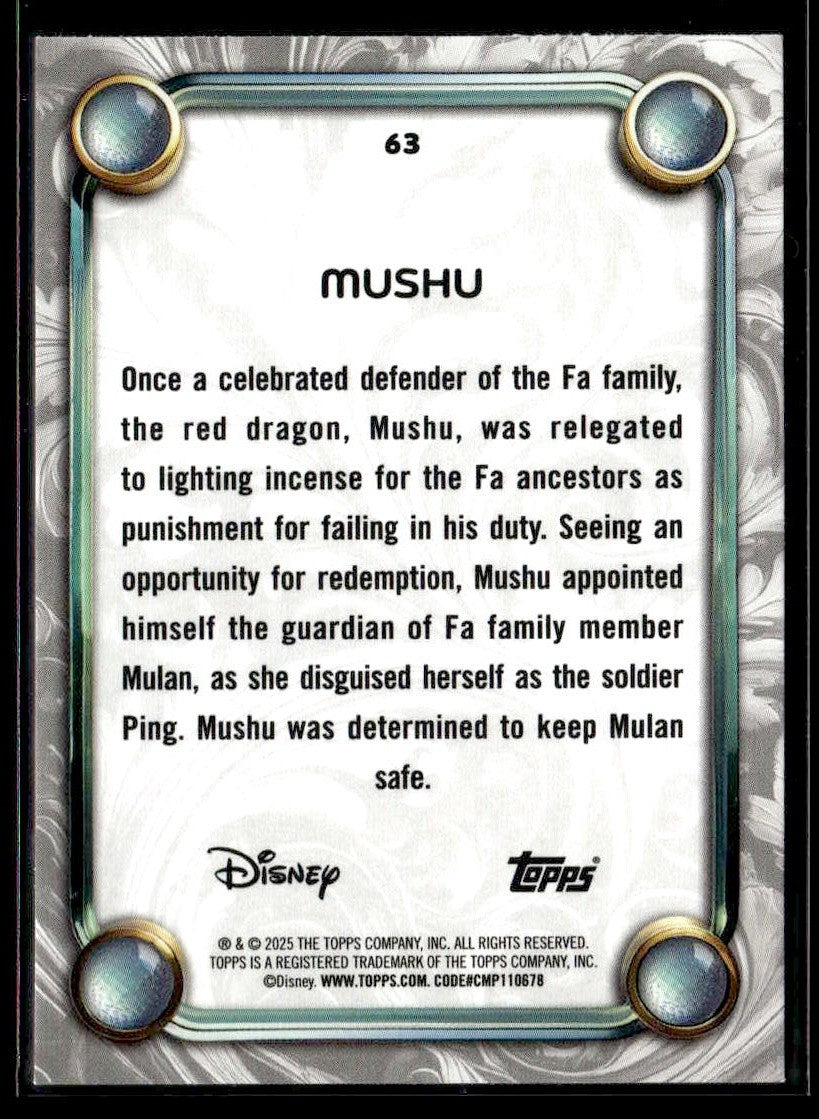 2025 Topps Disney Wonder #63 Mushu