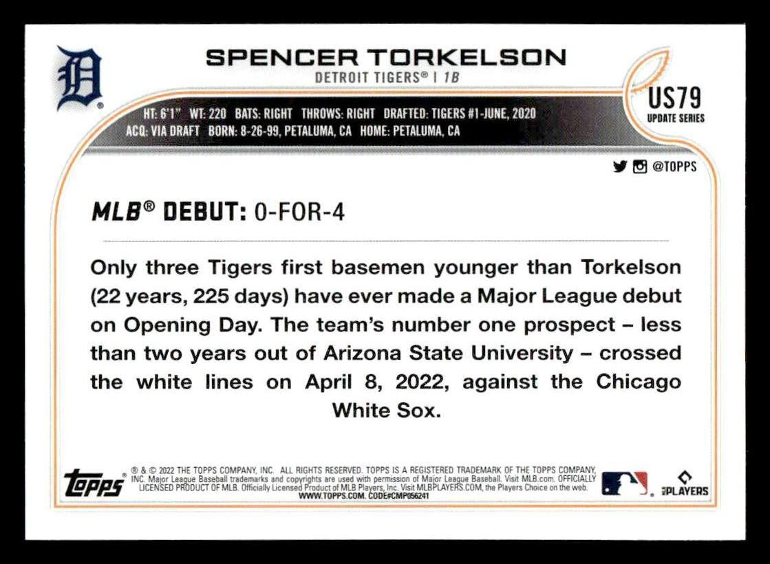 2022 Topps Update #US79 Spencer Torkelson