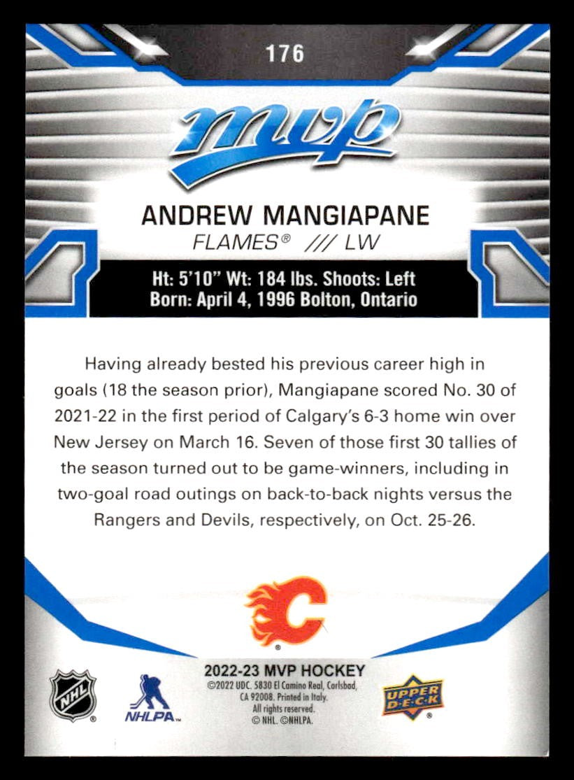 2022-23 Upper Deck MVP #176 Andrew Mangiapane Blue Script