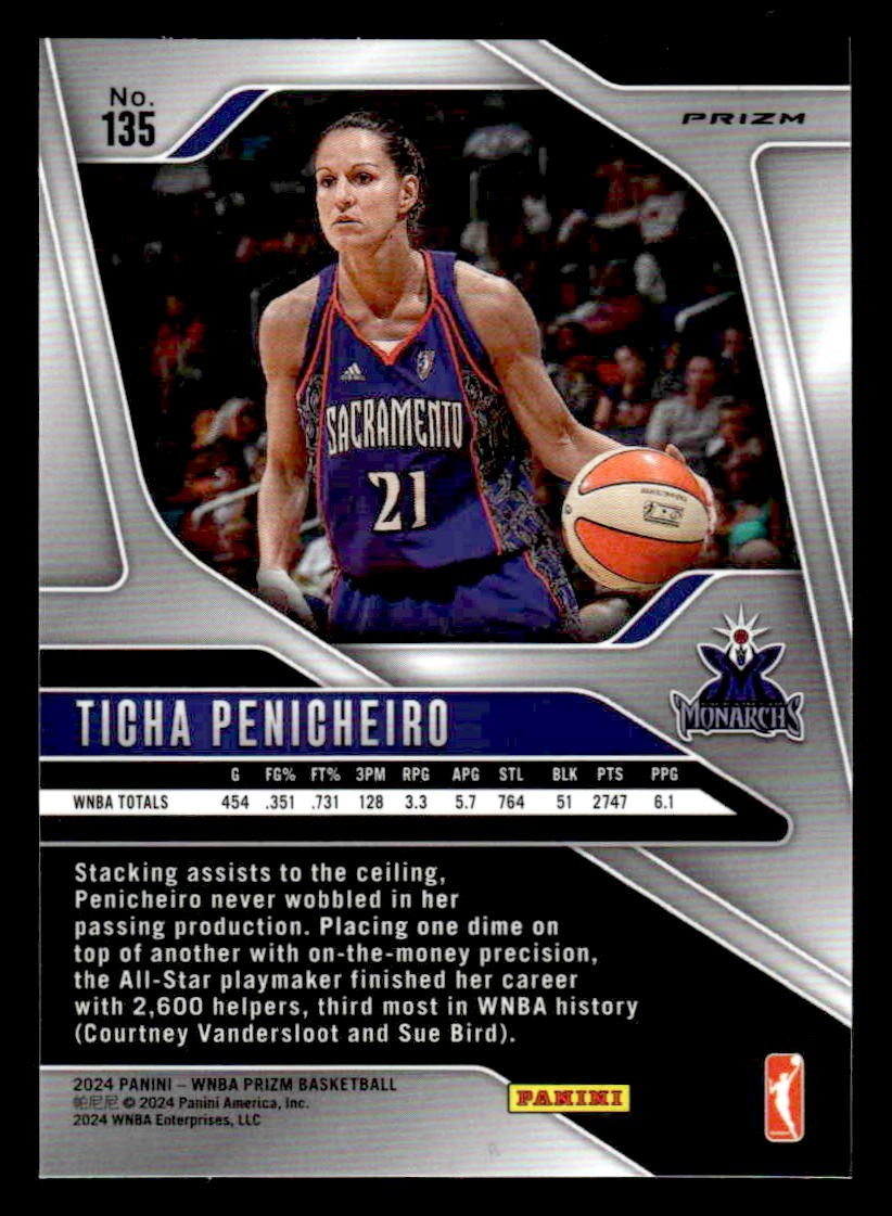 2024 Panini Prizm WNBA #135 Ticha Penicheiro Ice Prizms