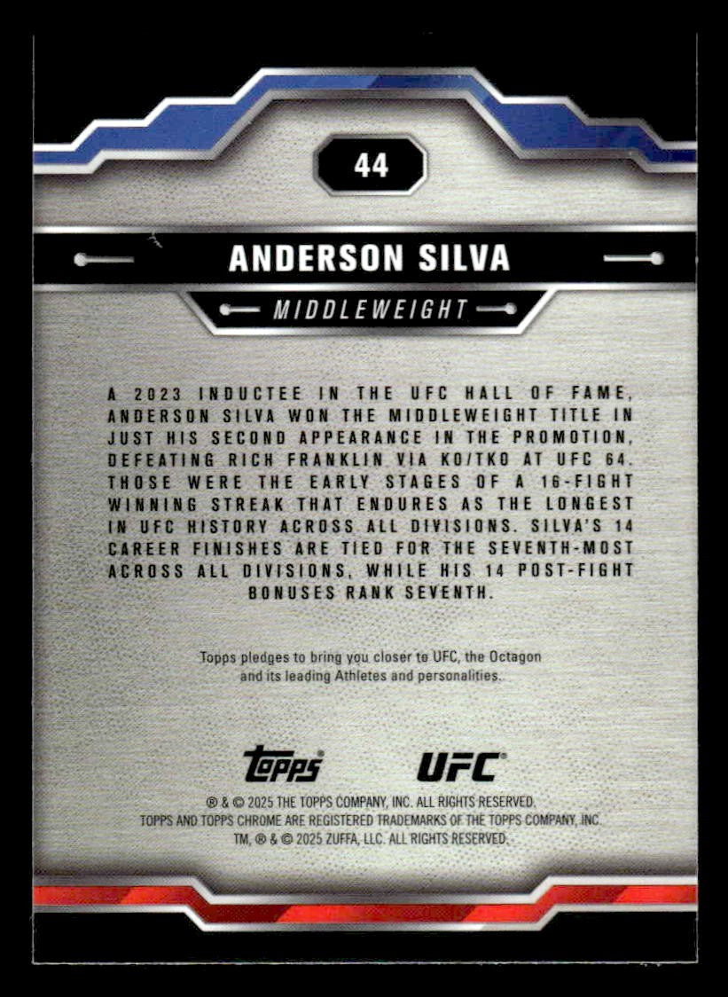 2025 Topps Chrome Sapphire Edition UFC #44 Anderson Silva