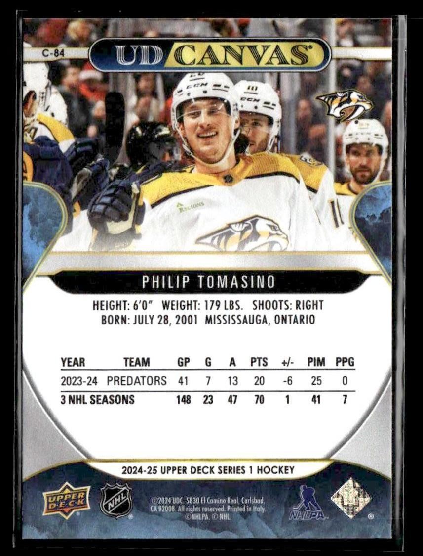2024-25 Upper Deck #C-84 Philip Tomasino UD Canvas