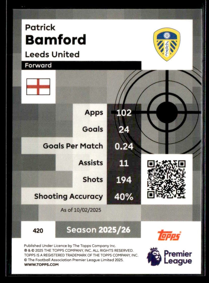 2025-26 Topps Premier League #420 Patrick Bamford