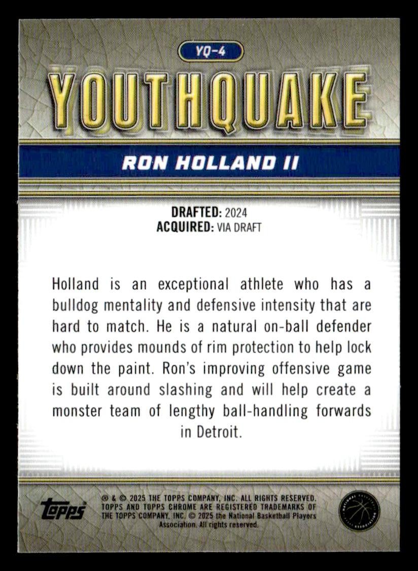 2024-25 Topps Chrome #YQ-4 Ron Holland II Youthquake