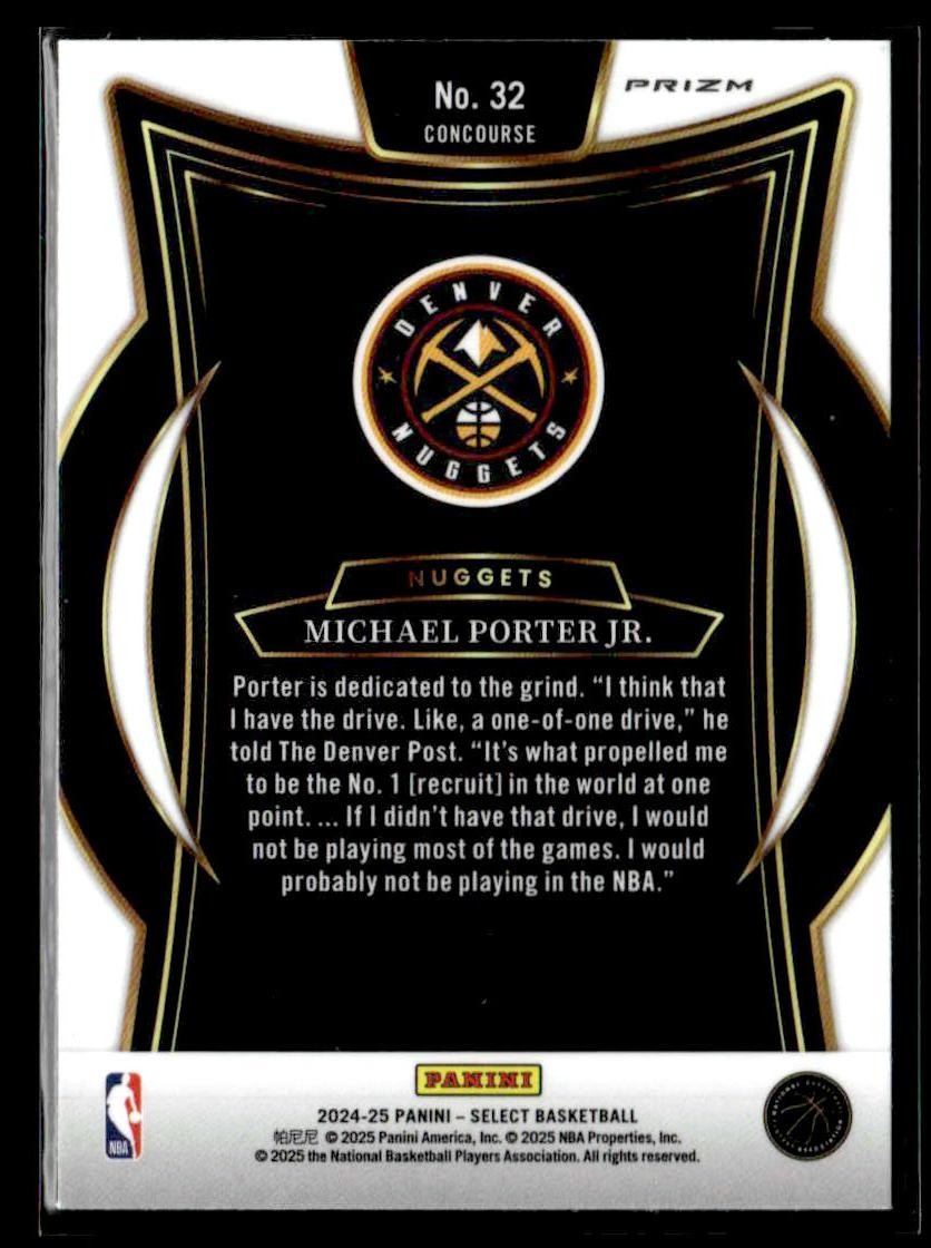 2024-25 Panini Select #32 Michael Porter Jr. Silver Prizm