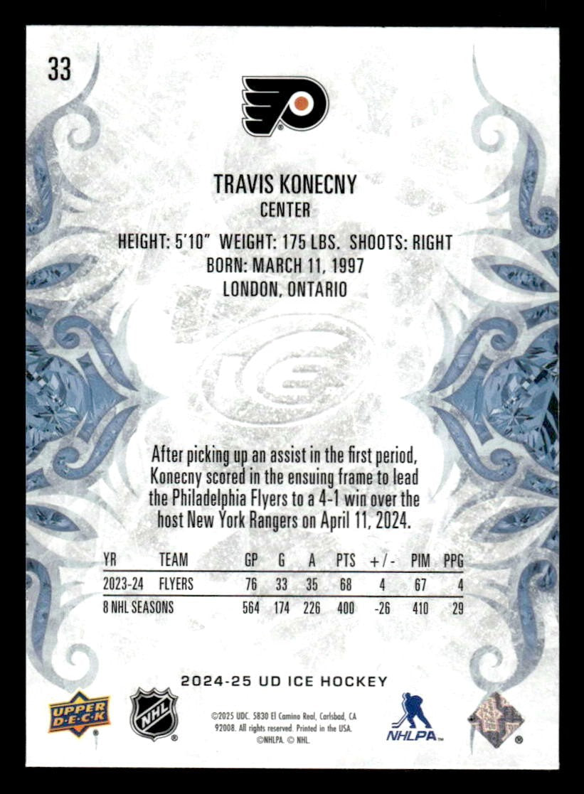 2024-25 Upper Deck Ice #33 Travis Konecny