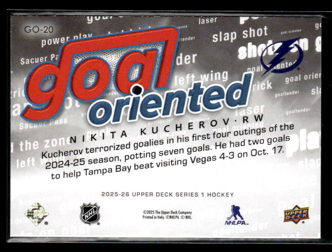 2025-26 Upper Deck #GO-20 Nikita Kucherov Goal Oriented