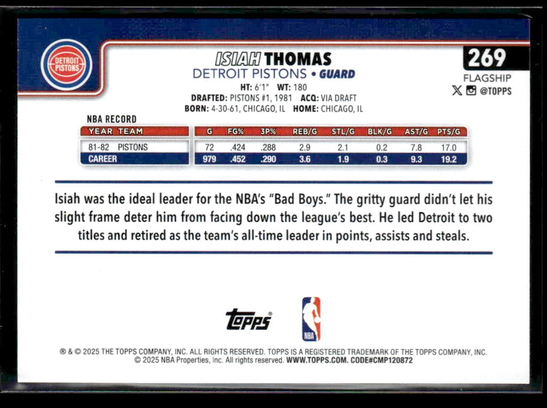 2025-26 Topps #269 Isiah Thomas