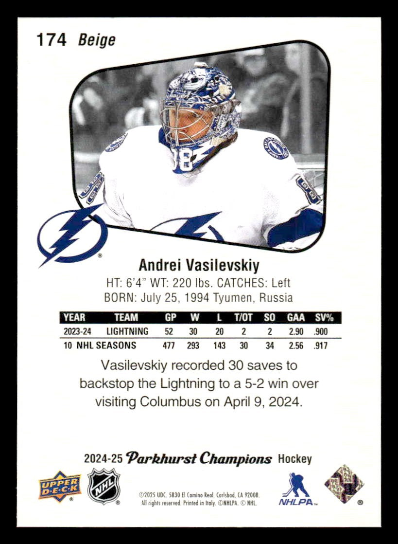 2024-25 Parkhurst Champions #174 Andrei Vasilevskiy