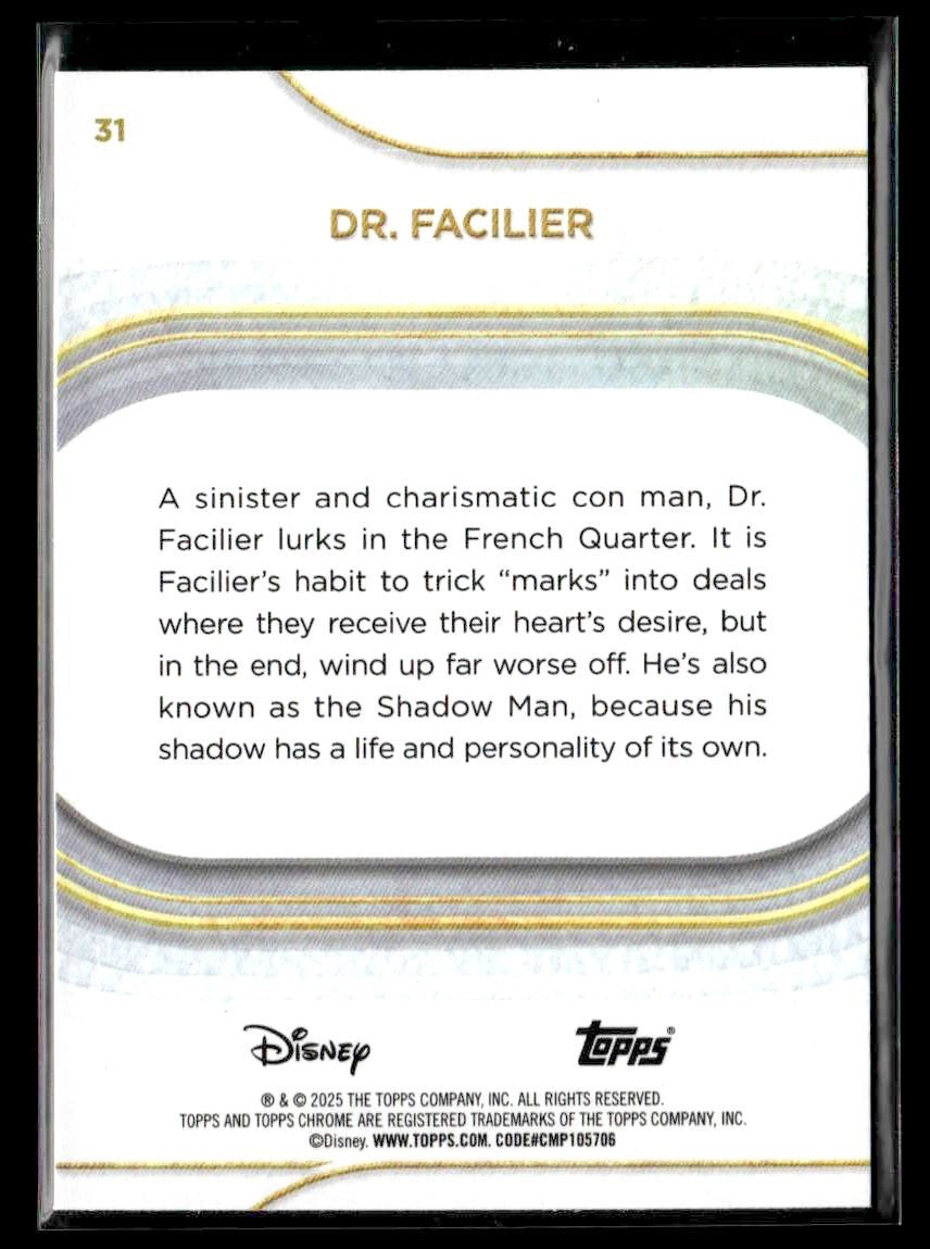 π Dr. Facilier β 2025 Topps Chrome Disney Yellow Mini-Diamonds #31 π