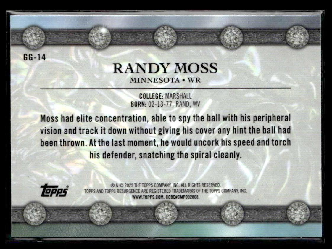 2024 Topps Resurgence #GG-14 Randy Moss Glimmer and Gleam