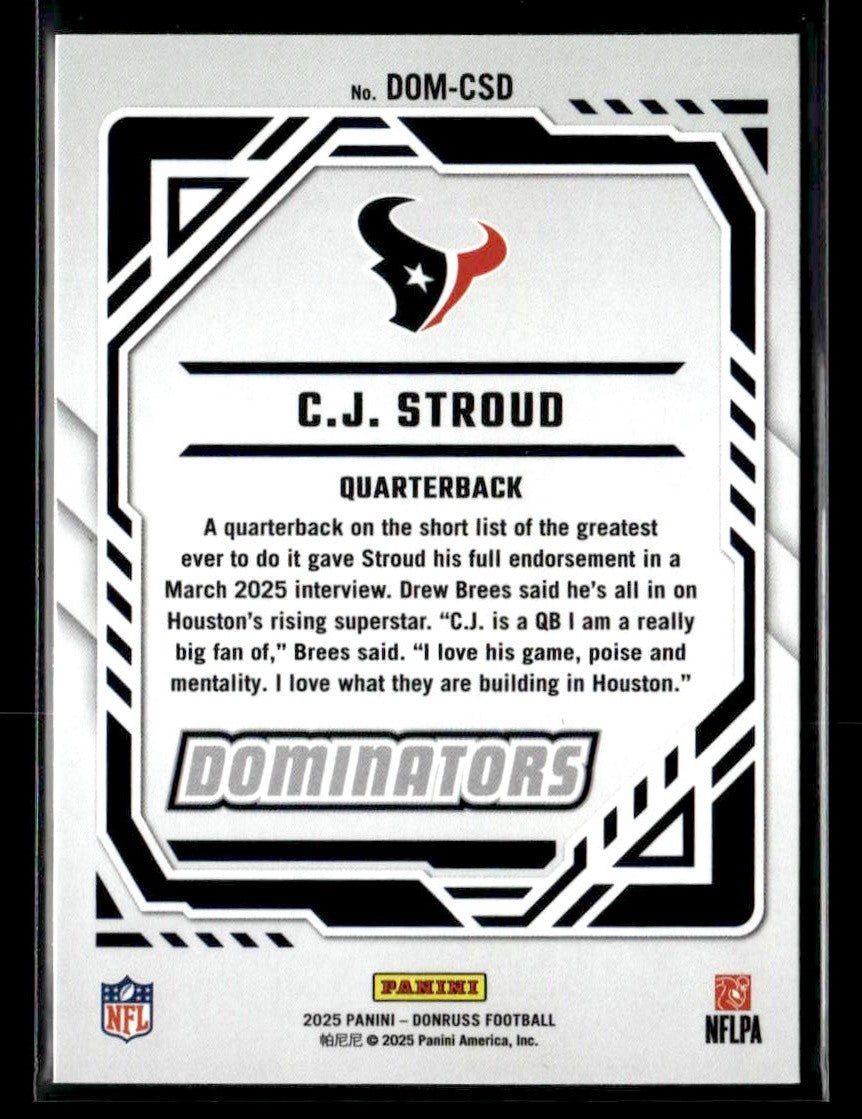 2025 Donruss #DOM-CSD CJ Stroud Dominators