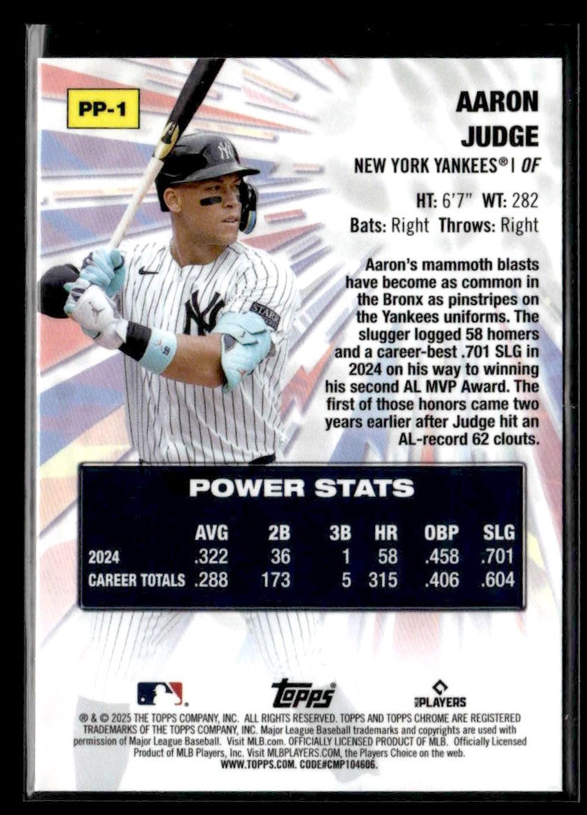 2025 Topps Chrome #PP-1 Aaron Judge Power Players