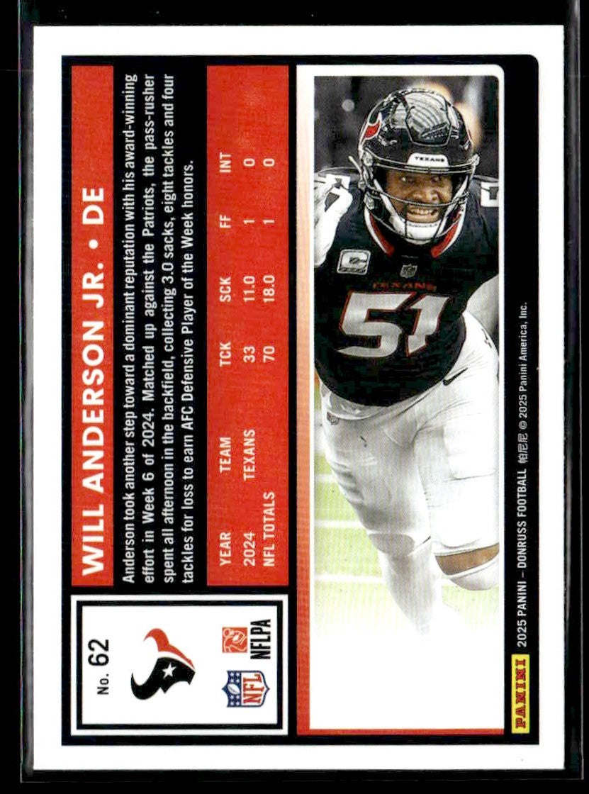 2025 Donruss #62 Will Anderson