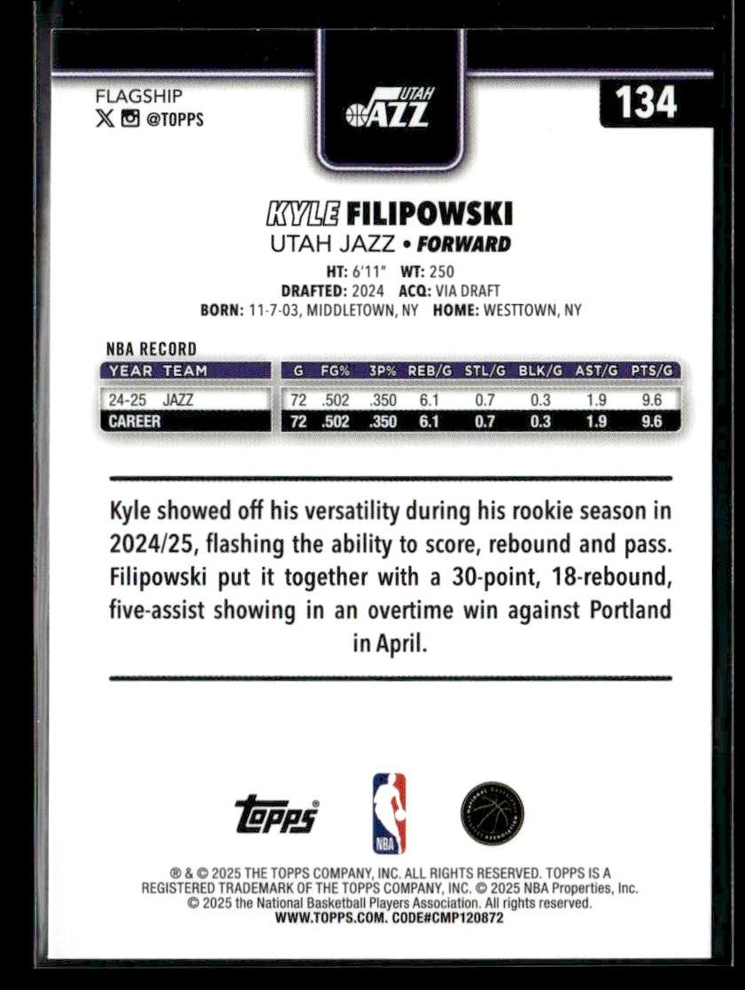2025-26 Topps #134 Kyle Filipowski