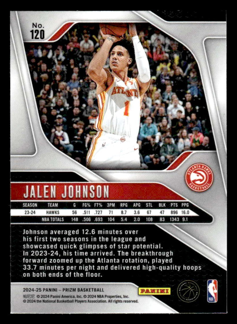 2024-25 Panini Prizm #120 Jalen Johnson