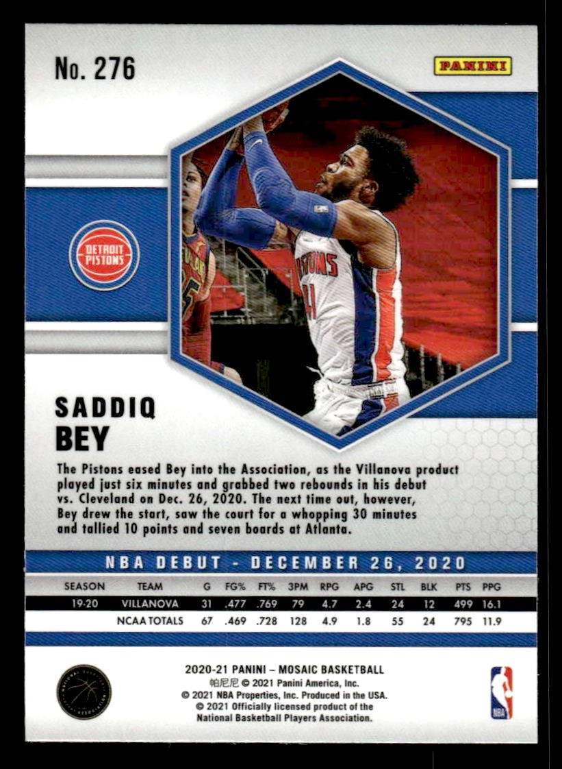 2020-21 Panini Mosaic #276 Saddiq Bey