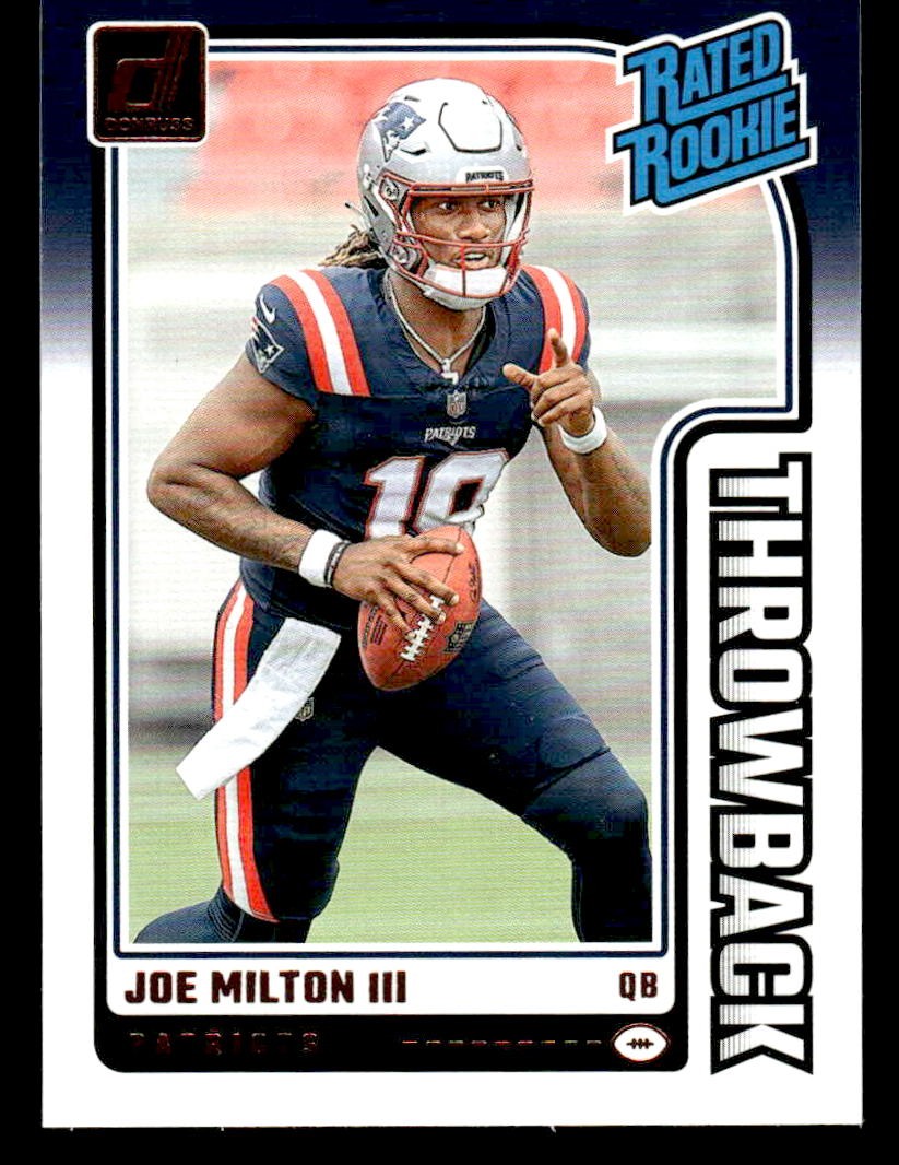 2024 Donruss #9 Joe Milton III Rated Rookies Throwback