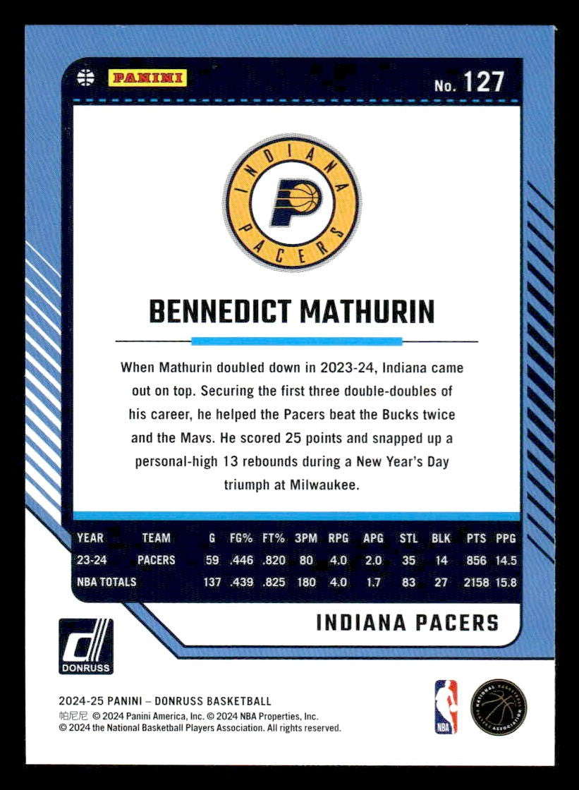 2024-25 Donruss #127 Bennedict Mathurin