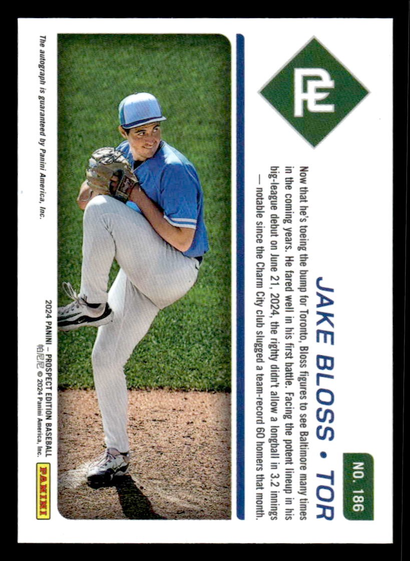 2024 Panini Prospect Edition #186 Jake Bloss Silver Signatures