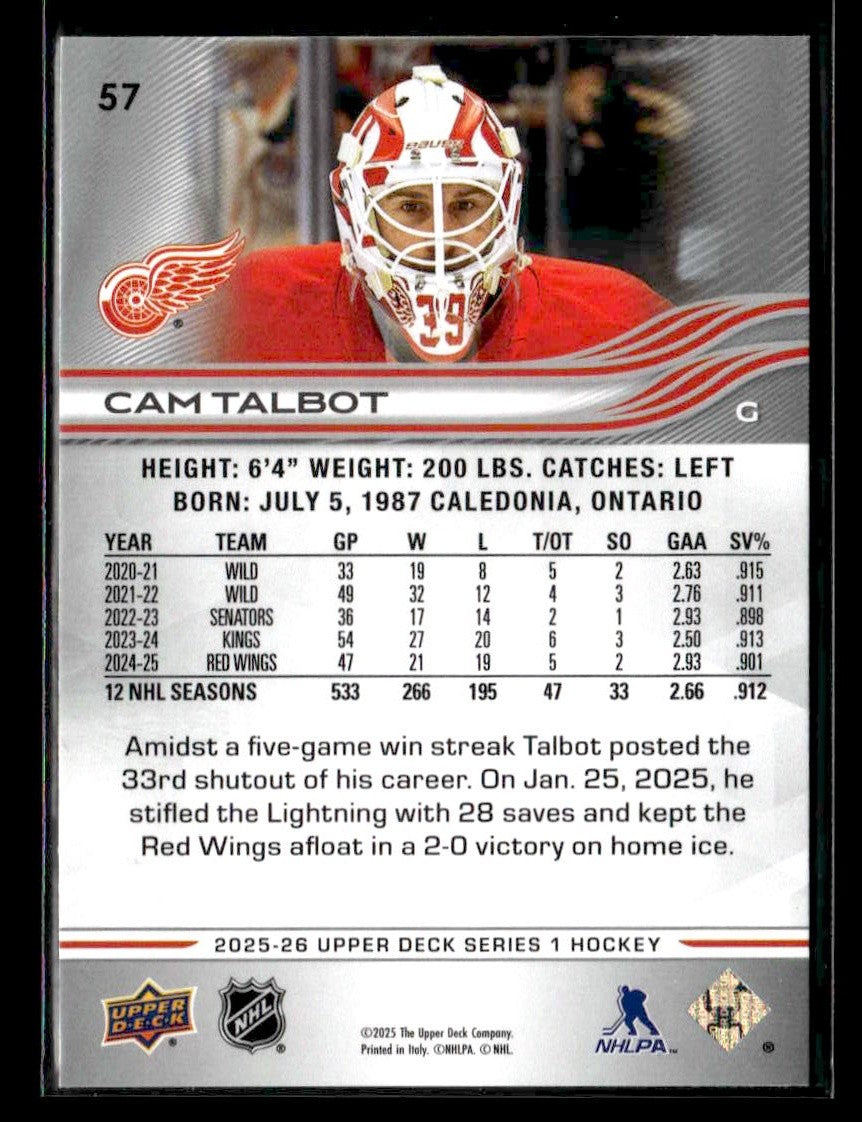 2025-26 Upper Deck #57 Cam Talbot