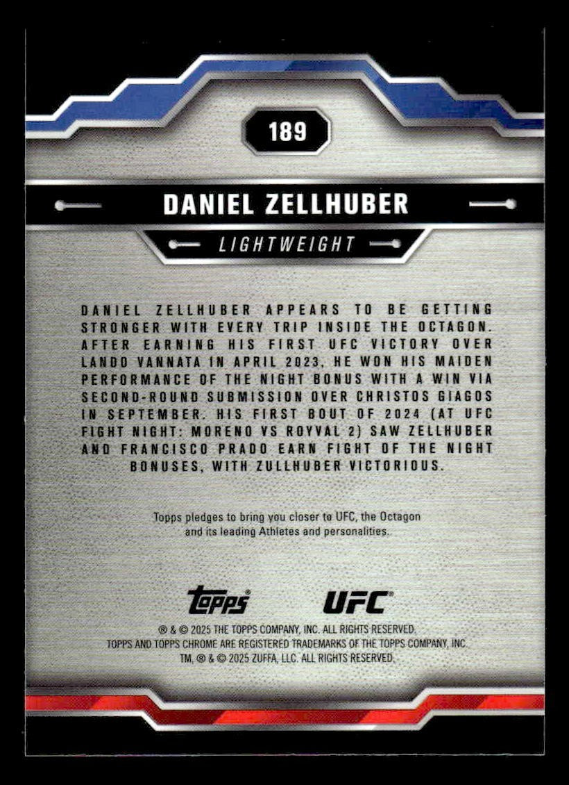 2025 Topps Chrome Sapphire Edition UFC #189 Daniel Zellhuber