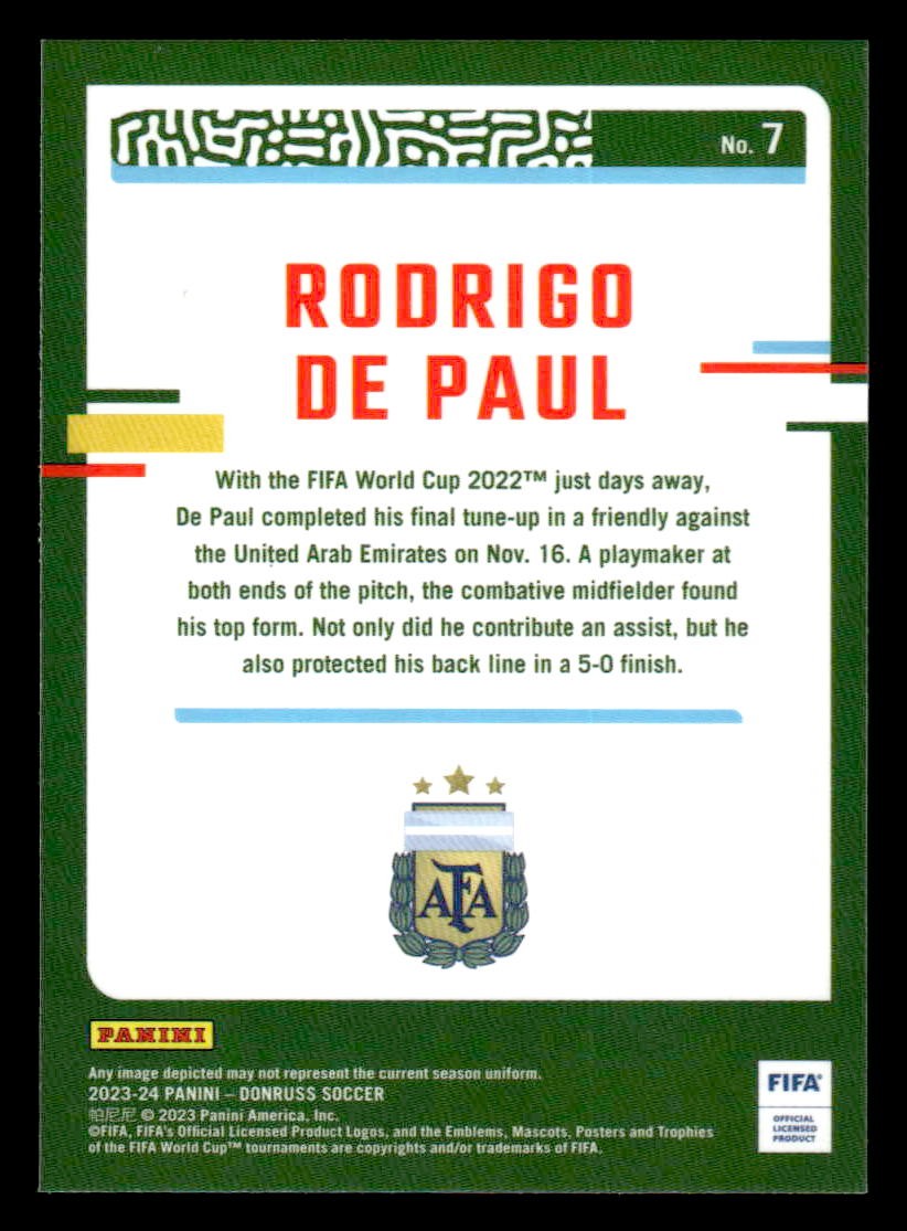 2023-24 Donruss #7 Rodrigo de Paul Optic