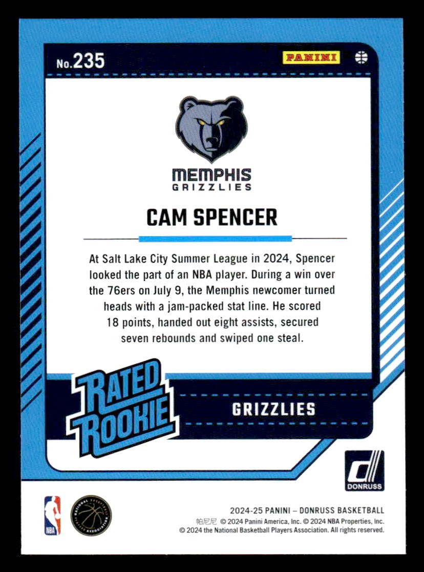 2024-25 Donruss #235 Cam Spencer