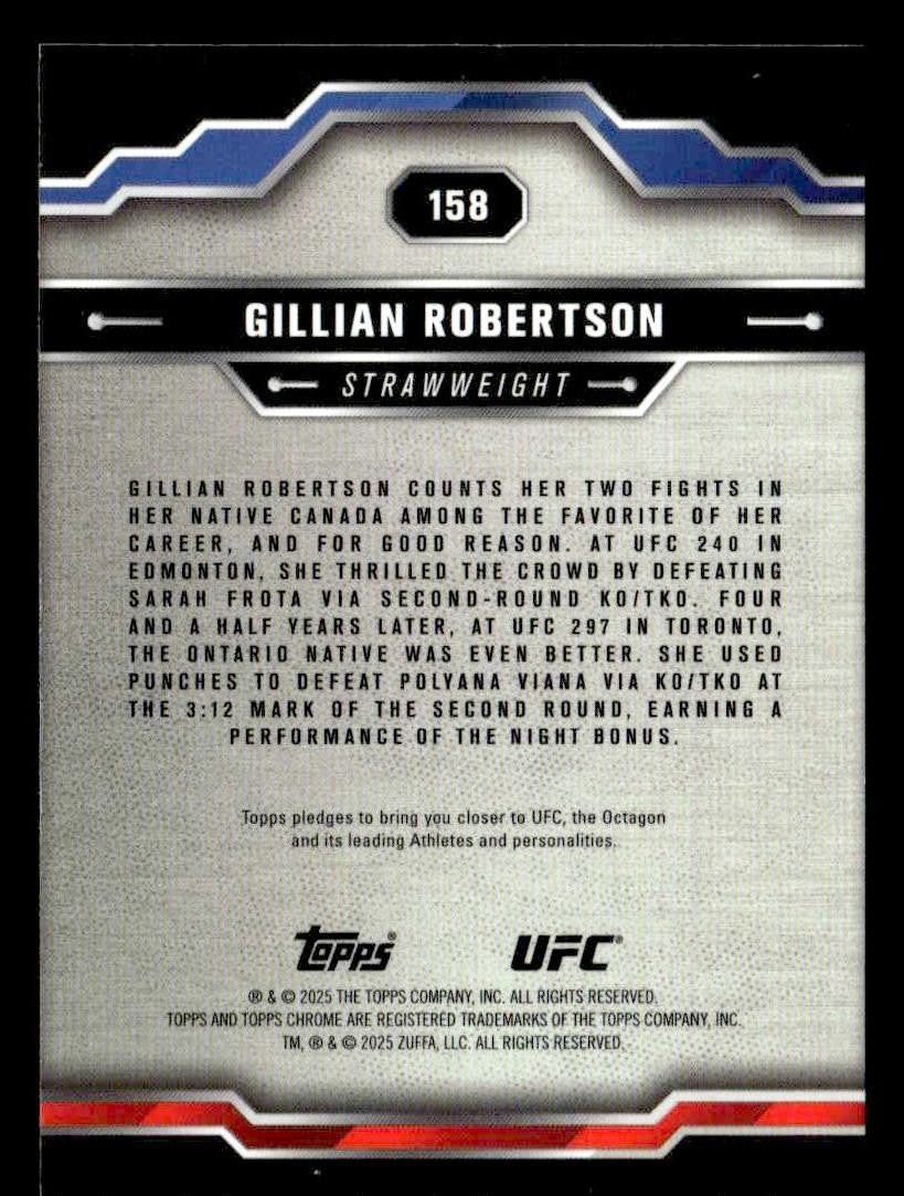 2025 Topps Chrome UFC #158 Gillian Robertson