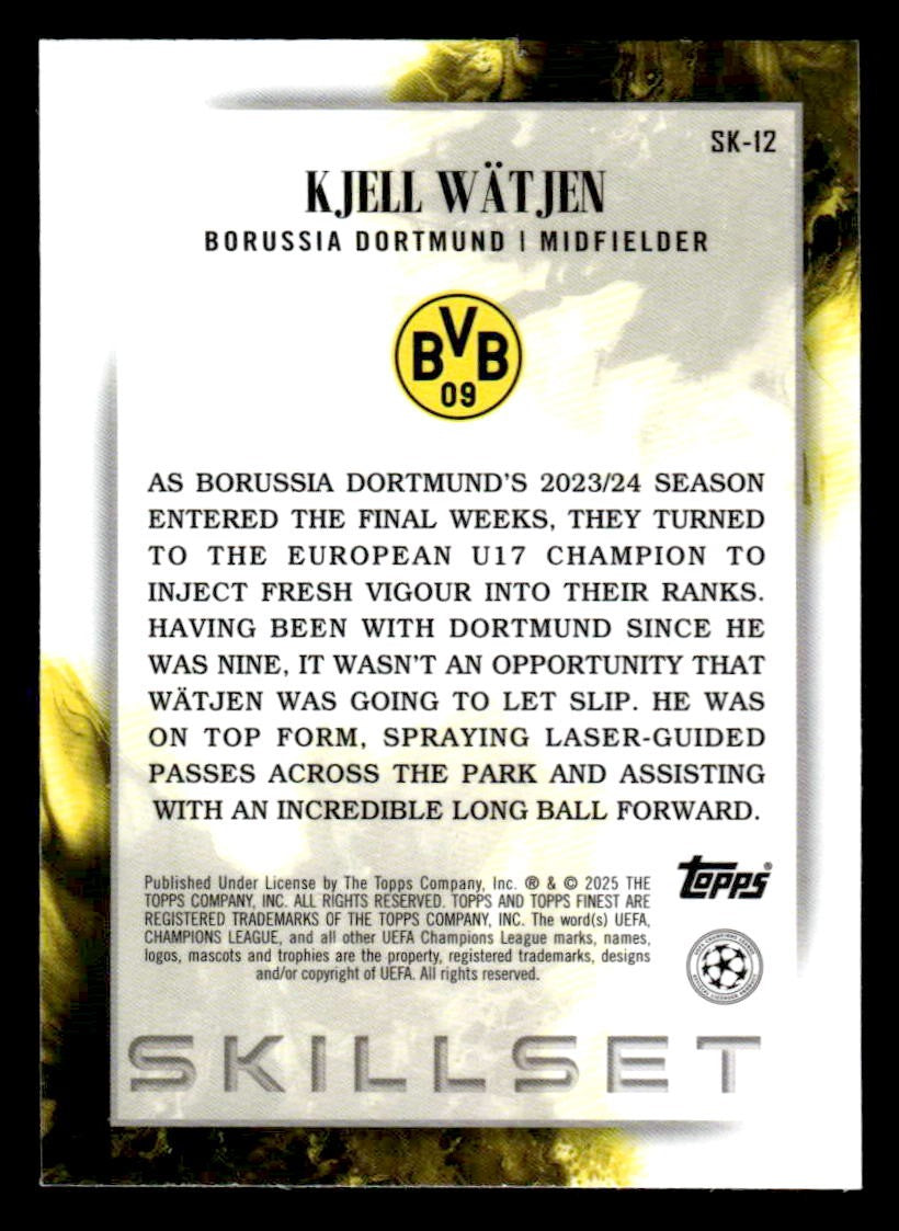 2024-25 Topps Finest UEFA Club Comp #SK-12 Kjell Watjen Skillset