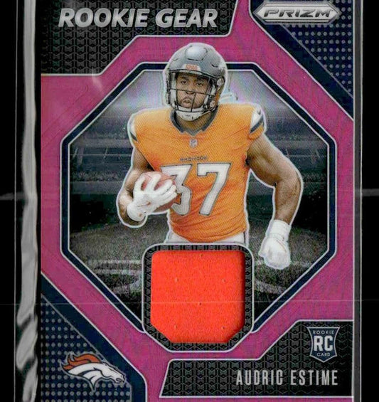 2024 Panini Prizm #RG-AEE Audric Estime Rookie Gear Pink