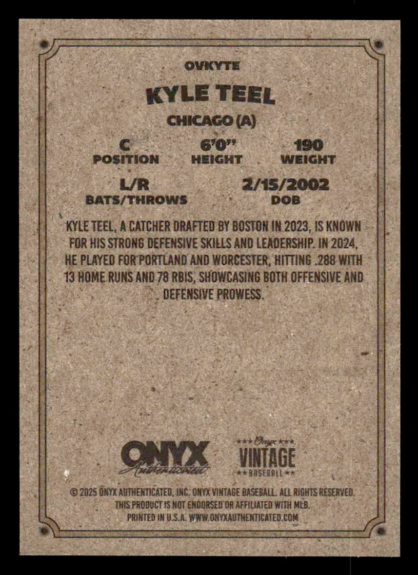 2025 Onyx Vintage #OVKYTE Kyle Teel