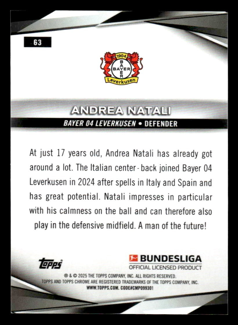 2025 Topps Chrome Bundesliga #63 Andrea Natali