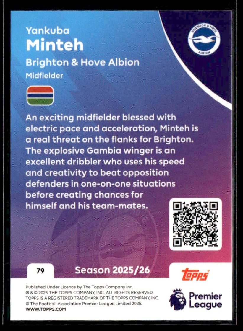 2025-26 Topps Premier League #79 Yankuba Minteh