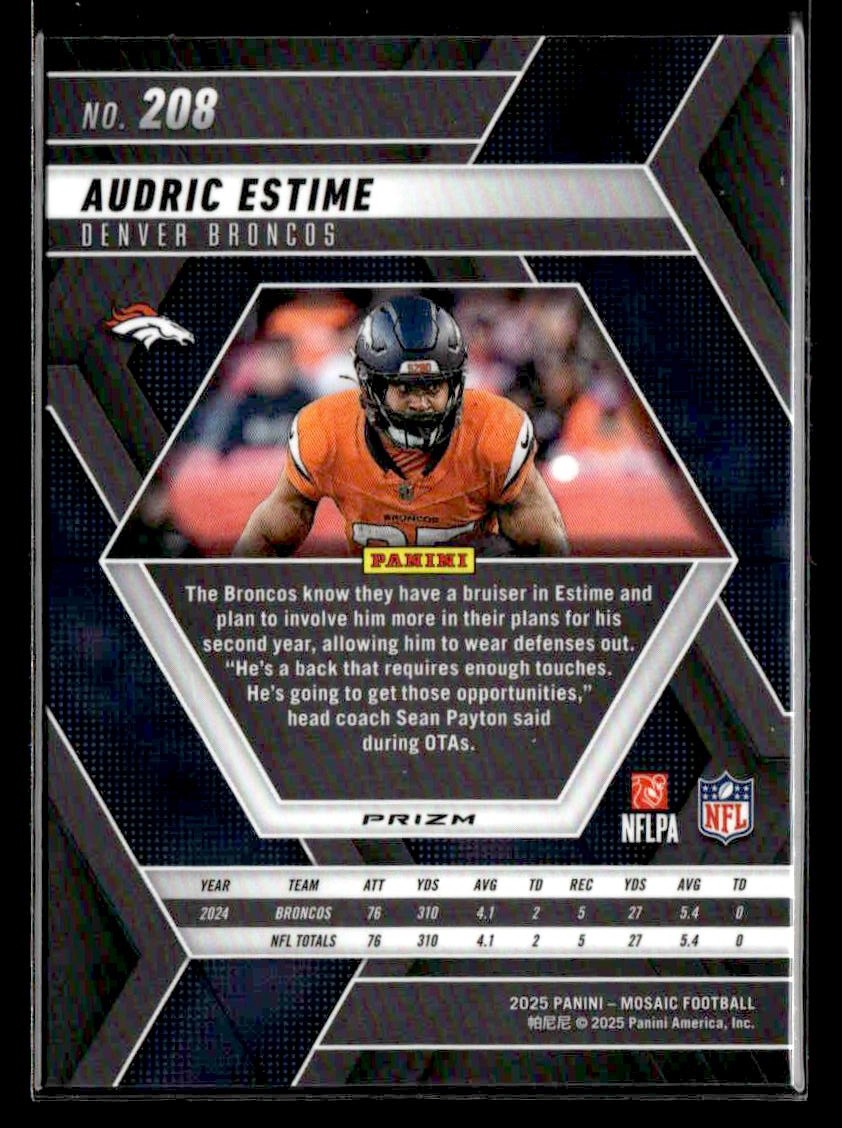 2025 Panini Mosaic #208 Audric Estime Silver