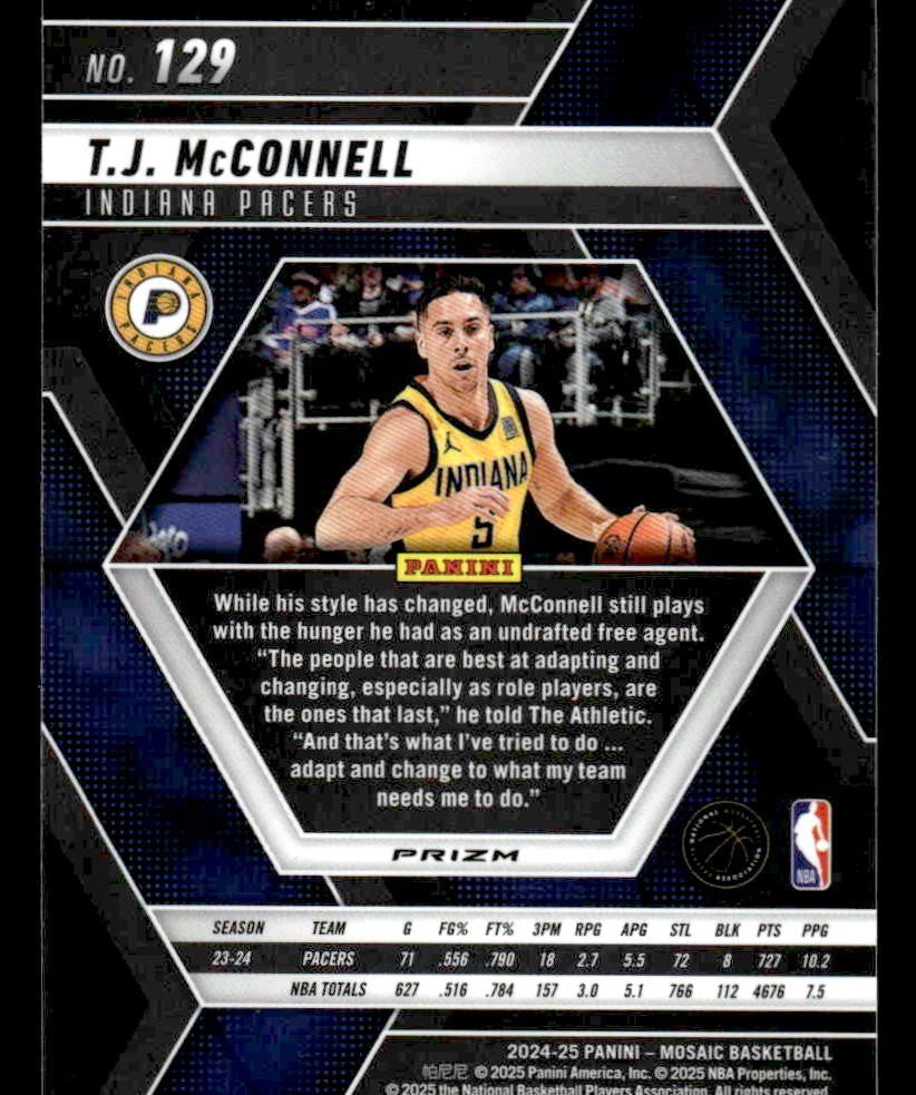 2024-25 Panini Mosaic #129 T.J. McConnell Premium