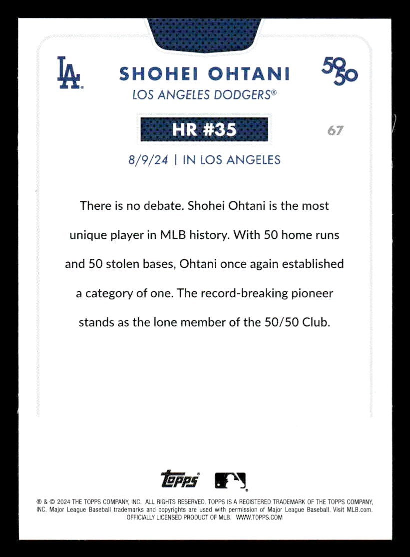 2024 Topps 50/50: Shohei Ohtani #67 Shohei Ohtani