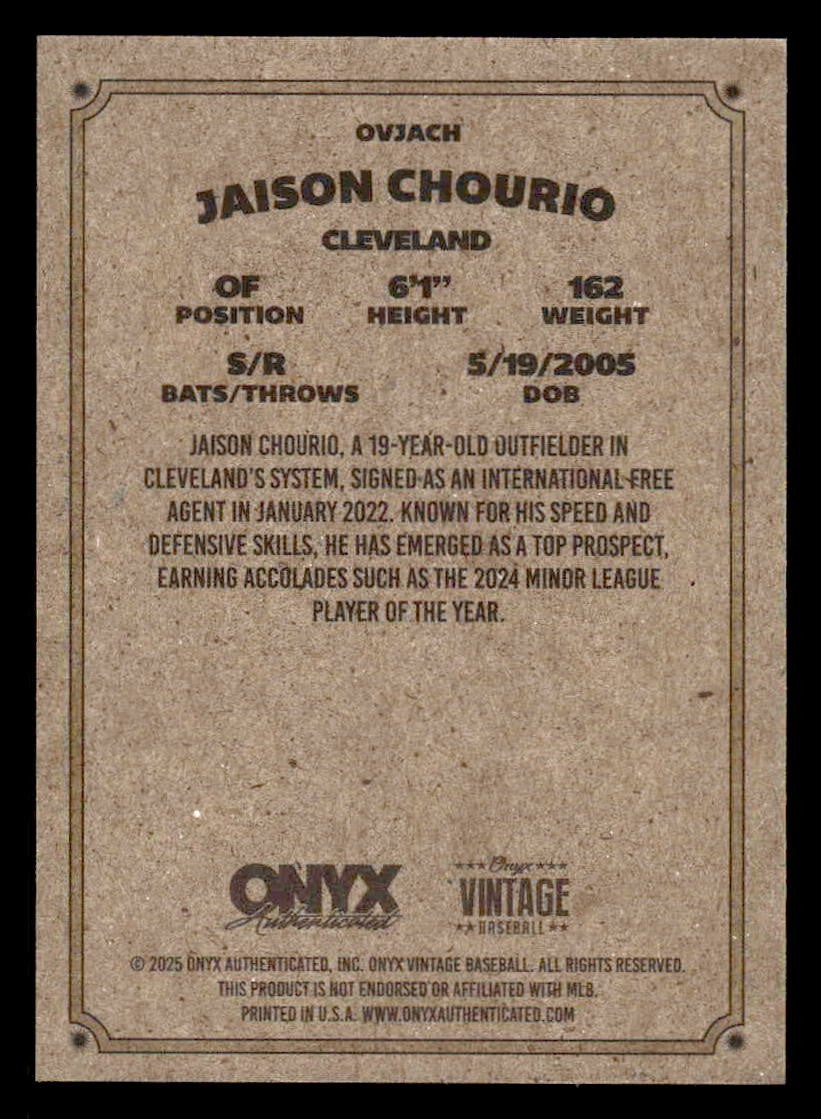 2025 Onyx Vintage #OVJACH Jaison Chourio