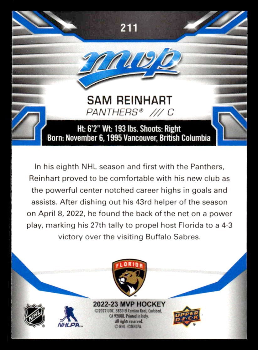 2022-23 Upper Deck MVP #211 Sam Reinhart Blue Script