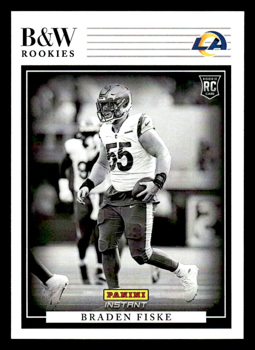 2024 Panini Instant NFL Black & White Rookies #BWR-33 Braden Fiske