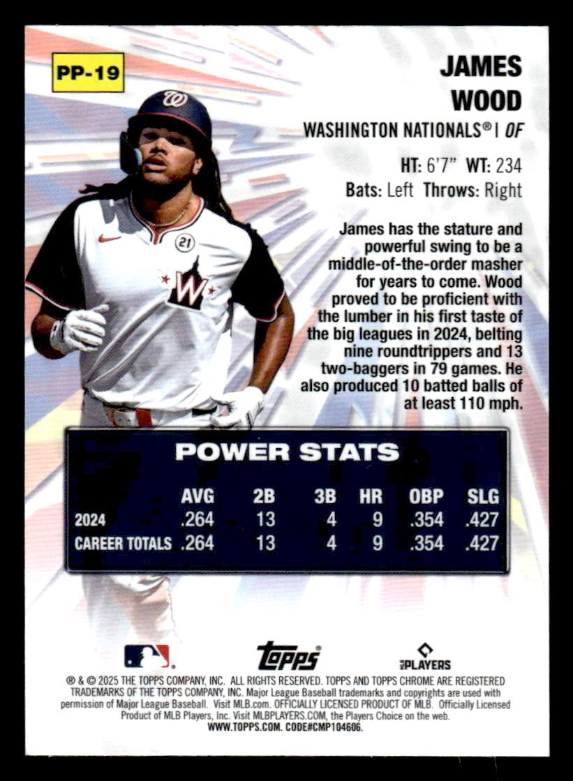2025 Topps Chrome #PP-19 James Wood Power Players