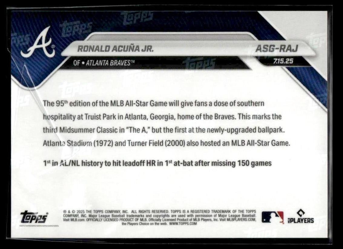 2025 Topps Now MLB All-Star Game #ASG-RAJ Ronald Acuna Jr.