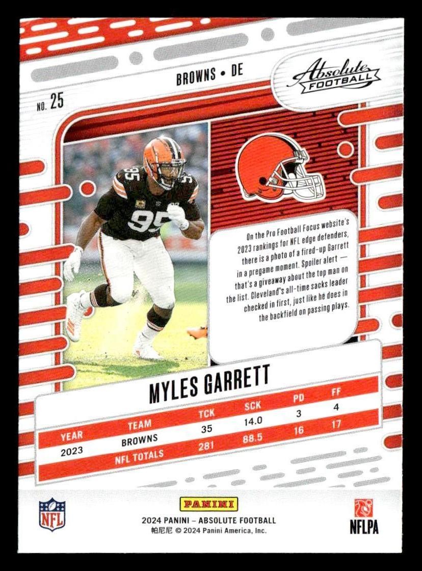 2024 Panini Absolute #25 Myles Garrett Retail