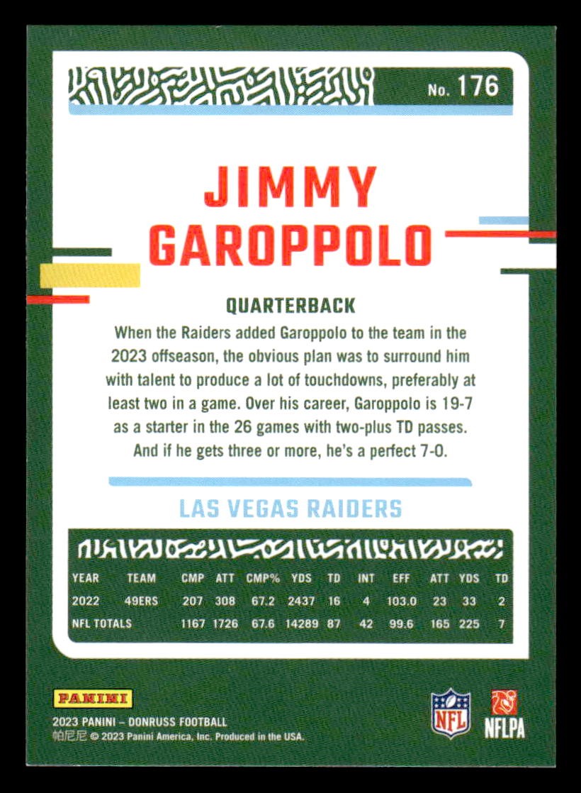 2023 Donruss #176 Jimmy Garoppolo