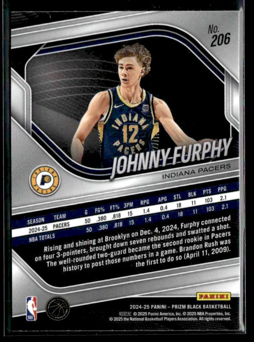 2024-25 Panini Prizm Black #206 Johnny Furphy